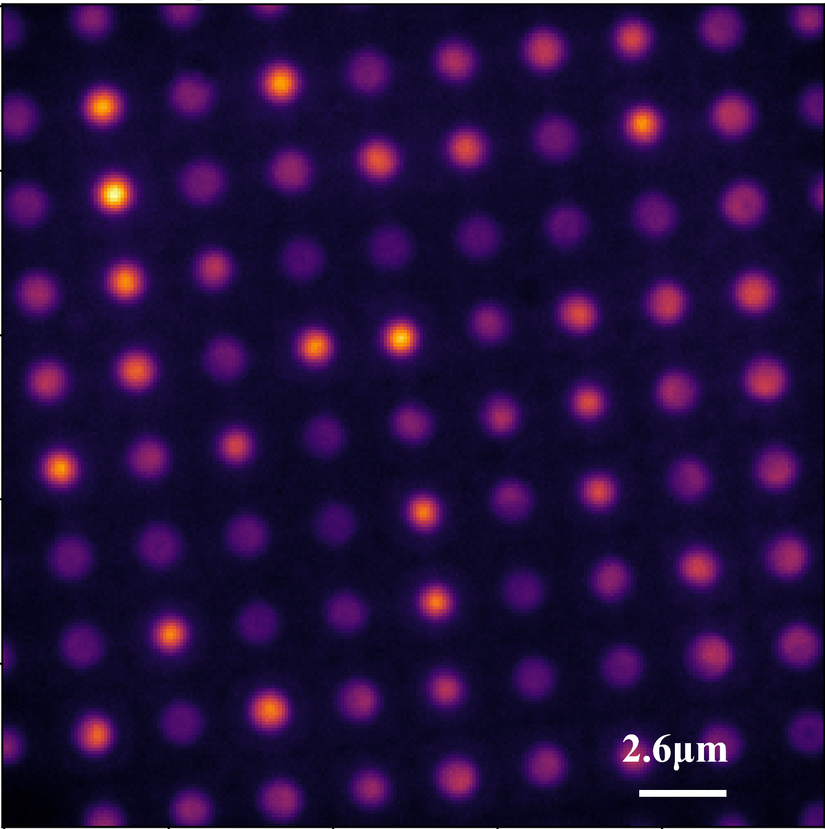 Periodic array of individually resolved NV centers